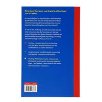 The back cover of a book titled 'Branding that Means Business' by Matt Johnson and Tessa G. Misiaszek with the blurb in white text on a blue background with a red spine.