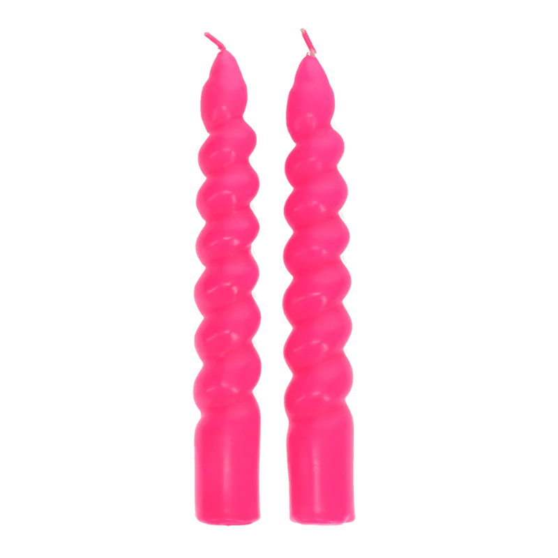 Twist Candles - Bright Pink