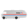 Model of a vehicle with NASA logo and American flag on a white background