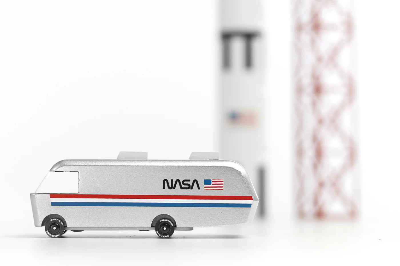 Model of a NASA vehicle with a blurred background