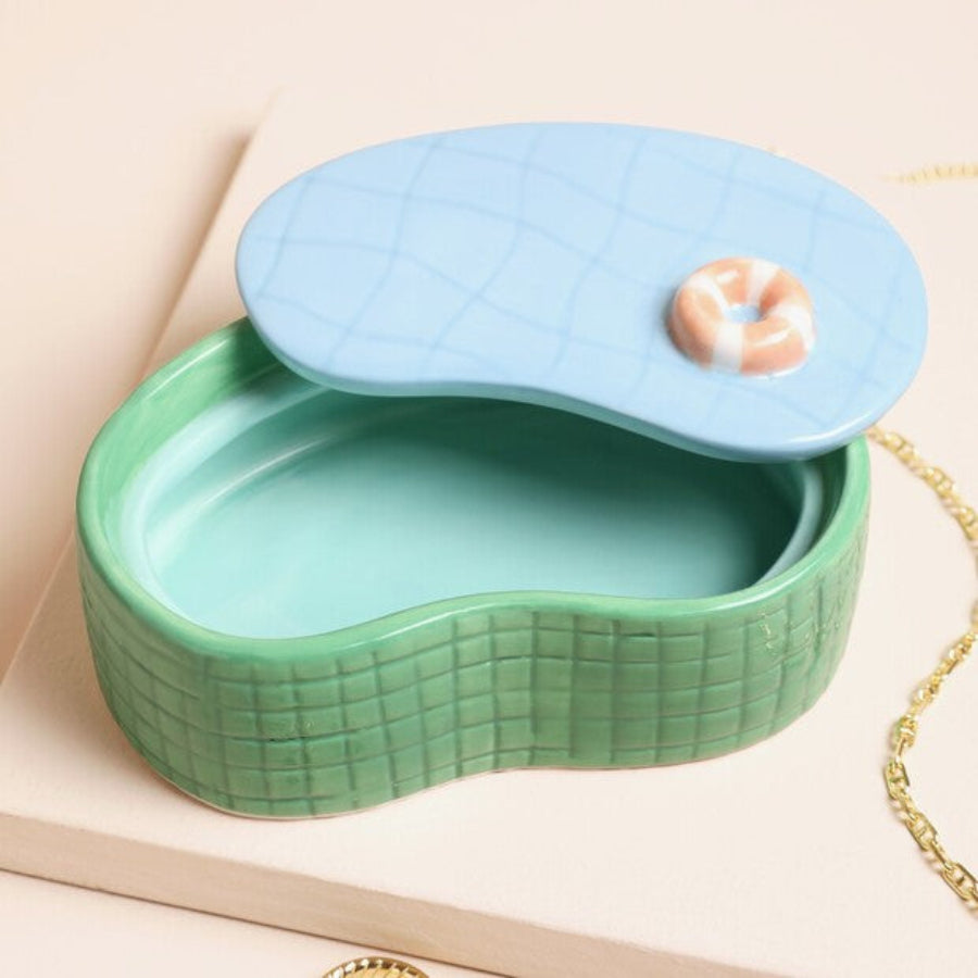 Ceramic Swimming Pool Jewellery Box