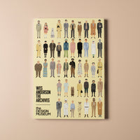 Yellow notebook with illustrations of people on a beige background
