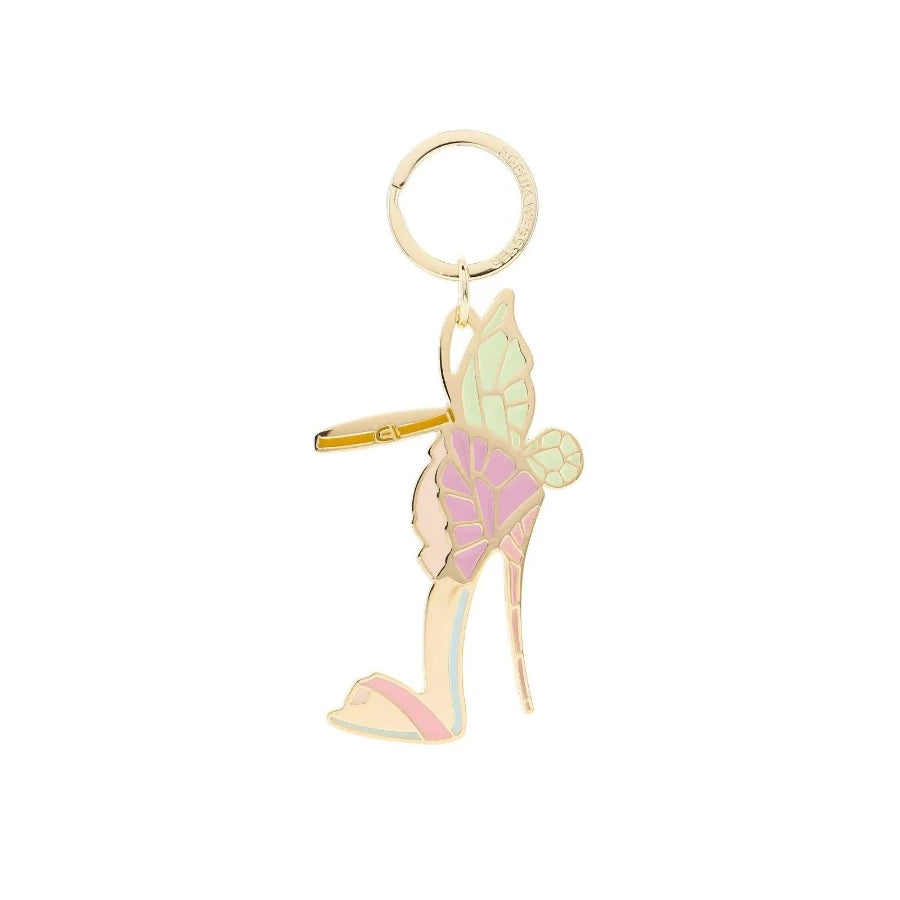 High heeled shoe keyring in pink