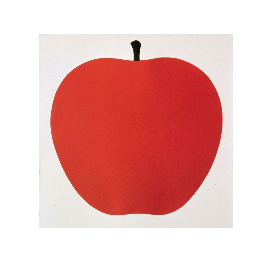 Red apple poster on a white background
