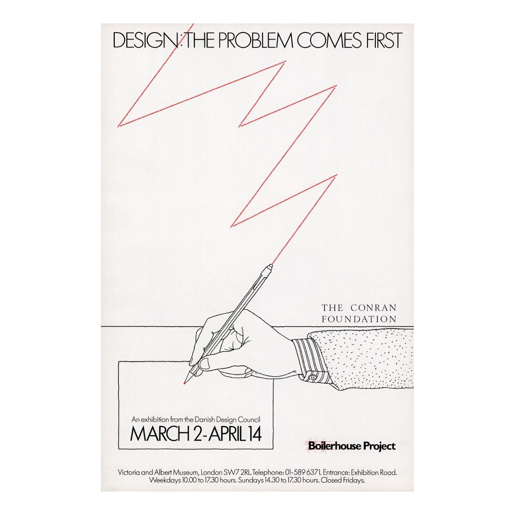 Design: The Problem Comes First 1983 Unframed Archive Exhibition Poster - 75 x 50 cm