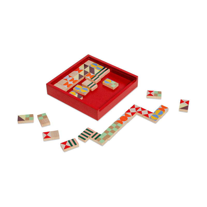 Geometric Wooden Dominoes Set