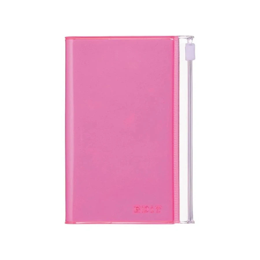 B7 Grid Notebook in Neon Pink Zip Cover