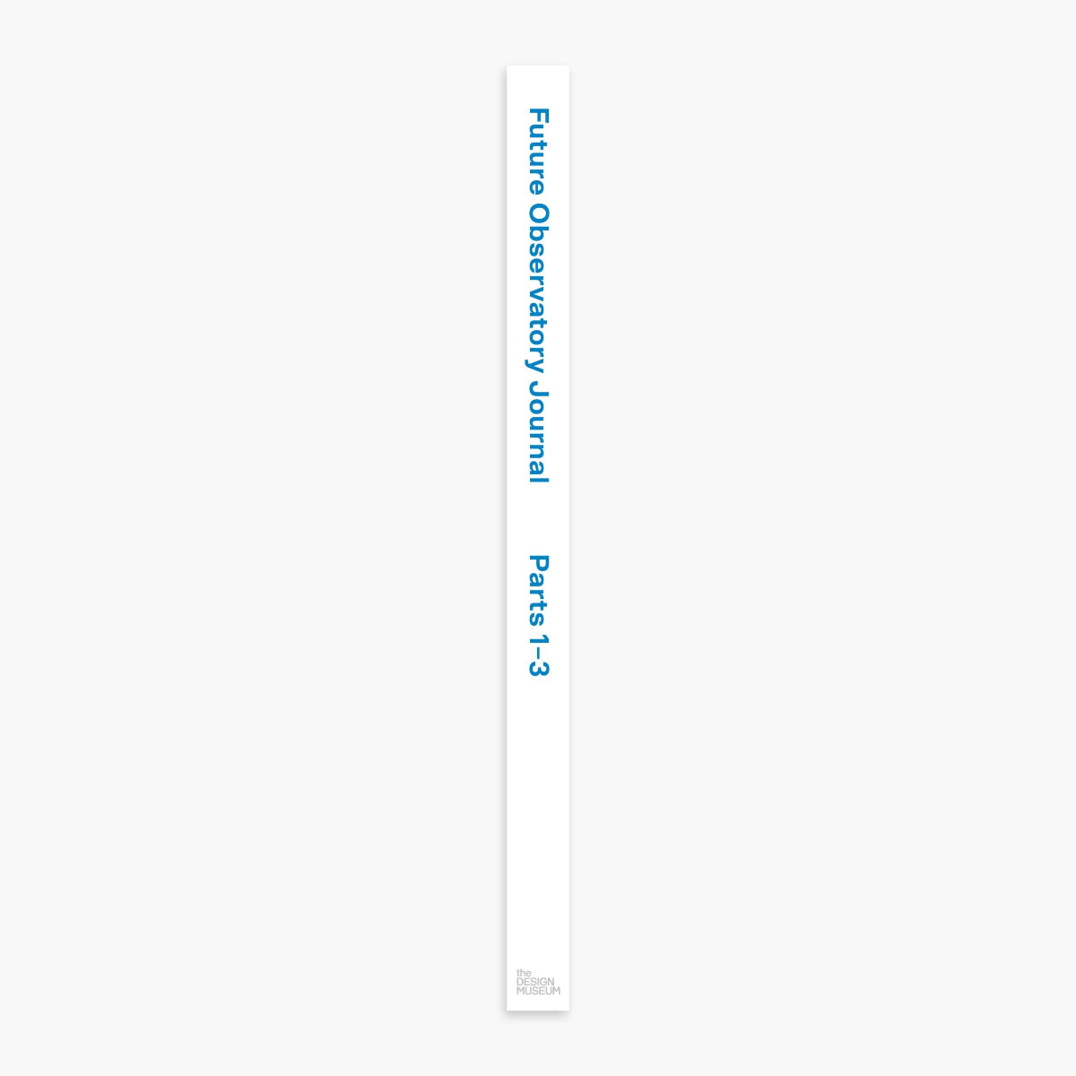 A slim white journal spine or cover edge shown vertically on a plain white background, with blue text reading 'Future Operator's Journal' and 'Part 3 of 3' plus a small gray logo near the bottom.