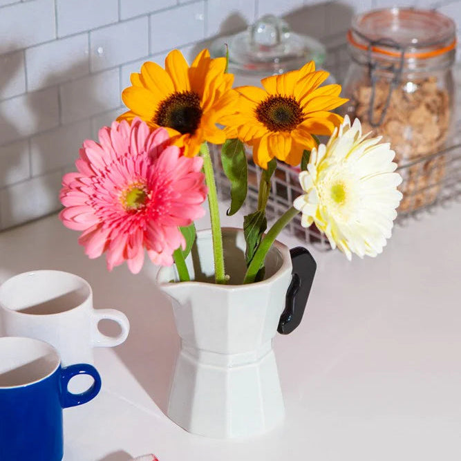 Good Morning Moka Pot Shaped Vase