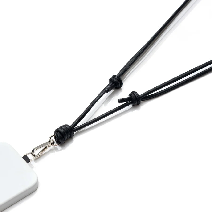 NAOA Black Vegan Leather Phone Strap