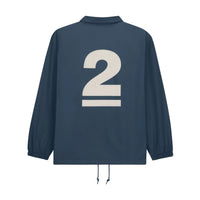 Navy blue jacket with the number 2 on the back against a light gray background