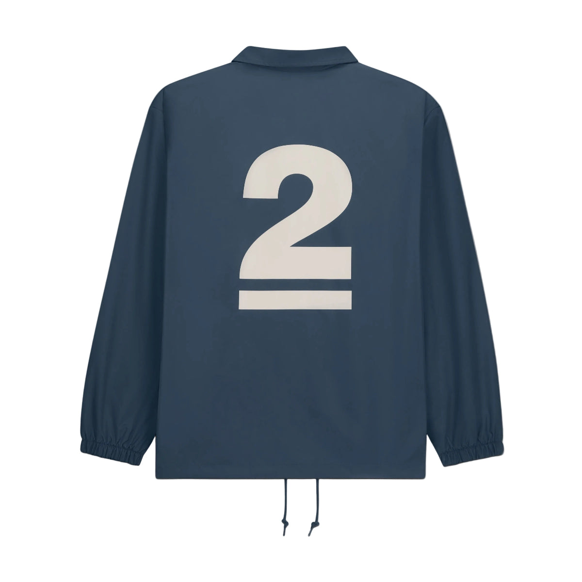 Navy blue jacket with the number 2 on the back against a light gray background