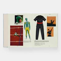 Open page of Nike Apparel book featuring photos of Nike sportswear.