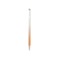 A mechanical pencil with a white and orange gradient body and a silver tip