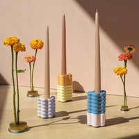 Large Yellow Flora Candle Holder