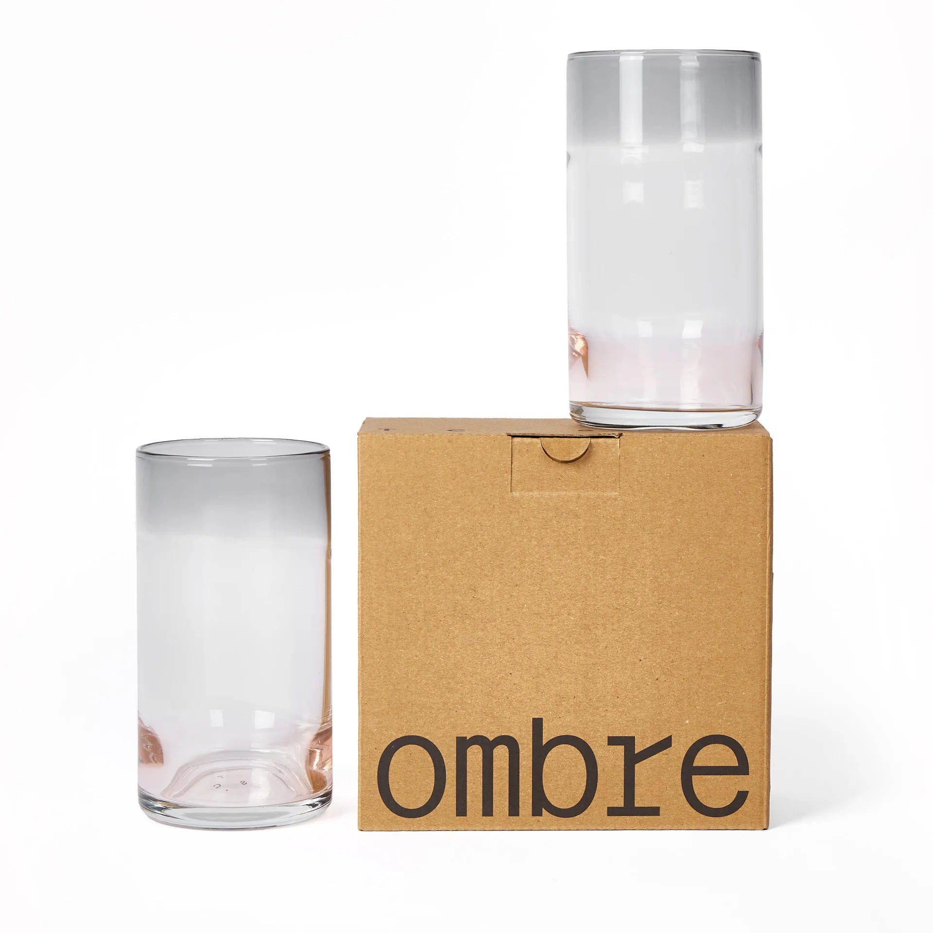 Ombre Peach and Smoke High Ball Set of 2