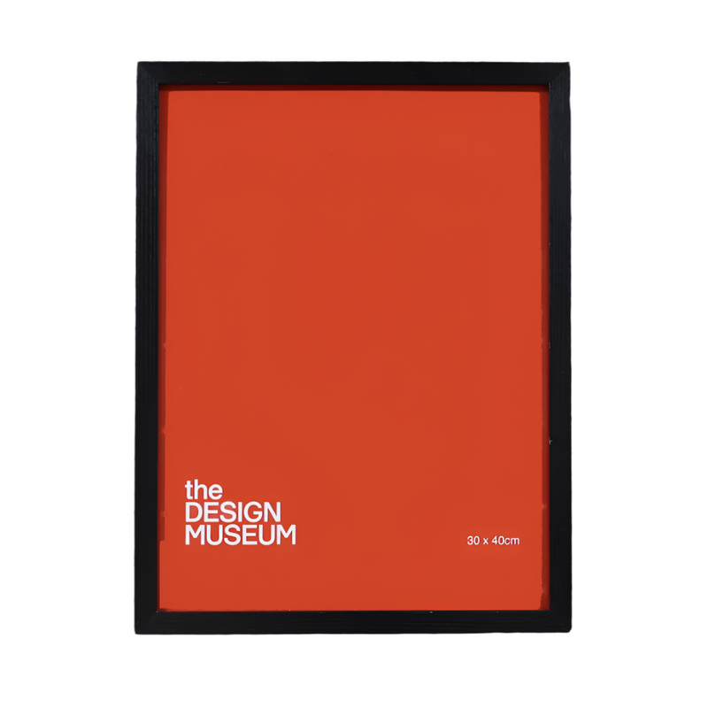 Black frame with 'the Design Museum' logo on a red background
