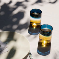 Ombre Blue and Amber Tumbler Set of 2