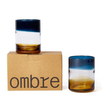 Ombre Blue and Amber Tumbler Set of 2