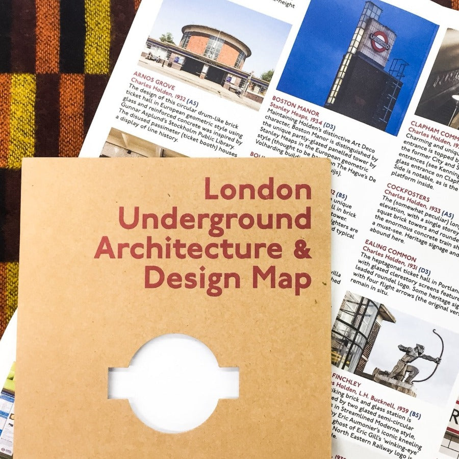 The London Underground Architecture and Design map opened .with pictures of London underground buildings and landmarks.