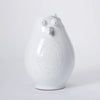 Conran Shop white owl or chicken lookalike bird Puglia jug, front side picture where you see chest detail on white background