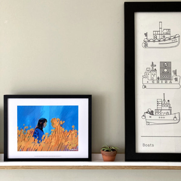 A Face in the Flowers Print