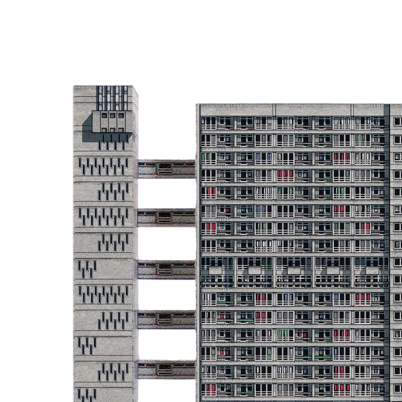 Assembled model of Balfron Tower.