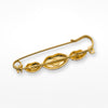 Three Crystal Lips Safety Pin Brooch