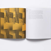 Inside page of Cut and Fold Techniques with yellow geometric pattern and bold black text.