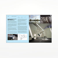 Blue interior pages with white and grey images and black text on a white background