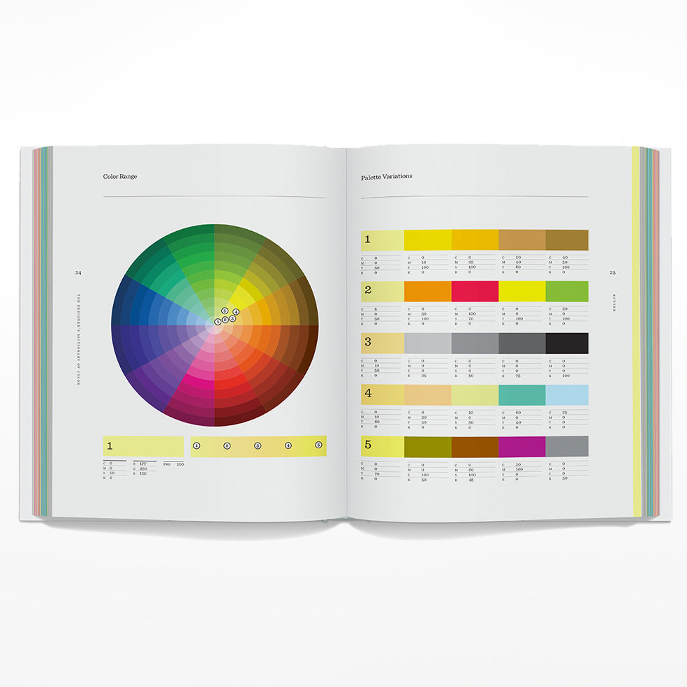White pages with picture of a colour wheel on a white background