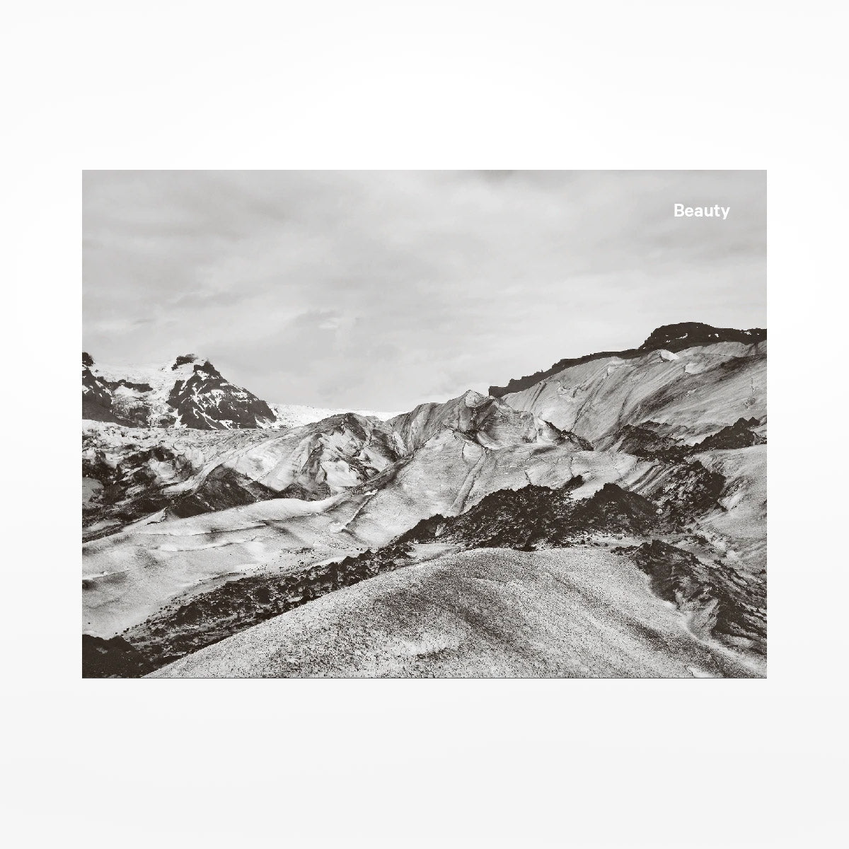 Grey photo of mountains on a white background