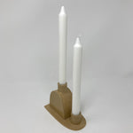 Double Candle Holder - yellow
