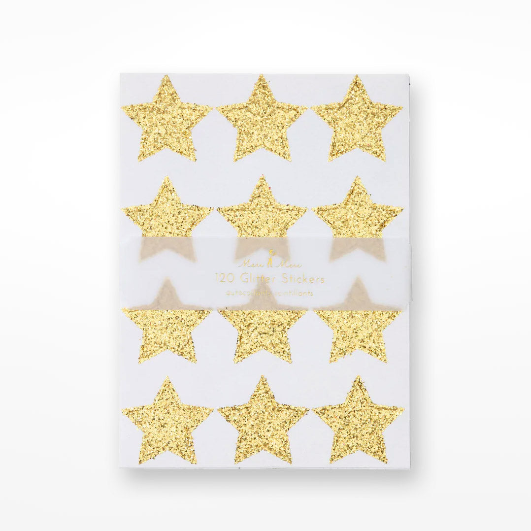 Gold Glitter Star Sticker Sheet