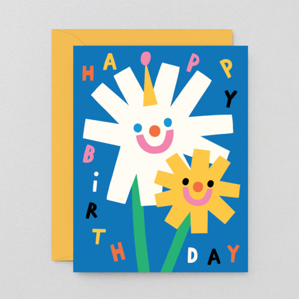 Happy Birthday Flowers greetings card