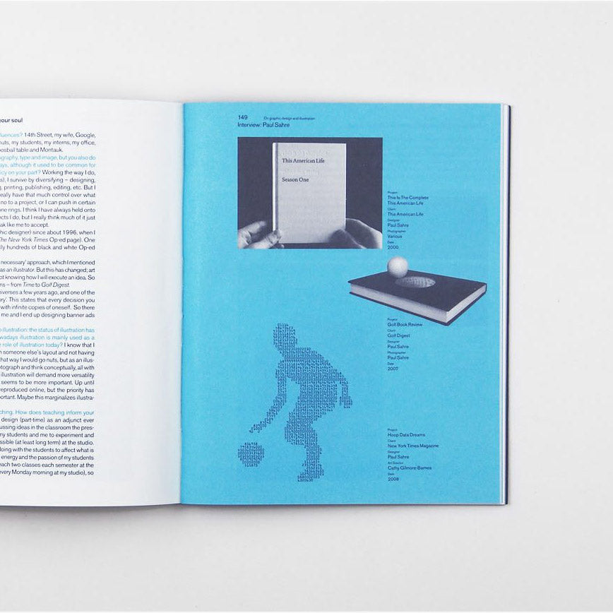 Blue inside page with grey images on a white background