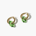 Cled Hoop Earrings - green/gold