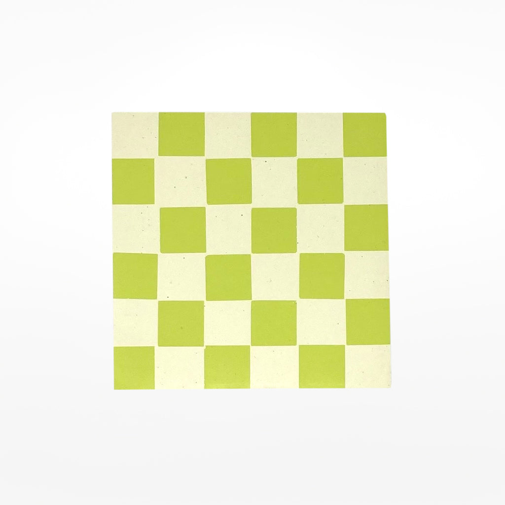 Checkered Coaster - lime