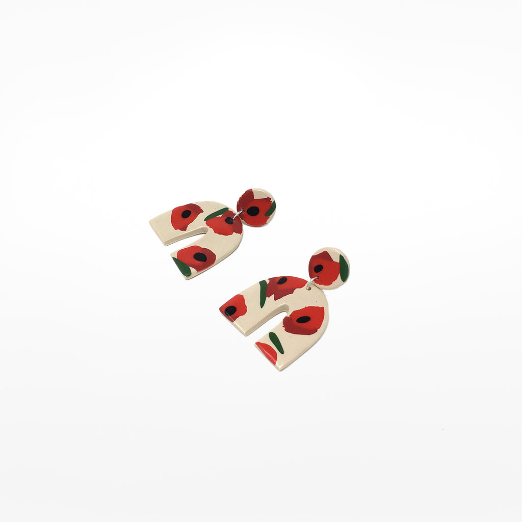 Chunky Arch Earrings - Poppy
