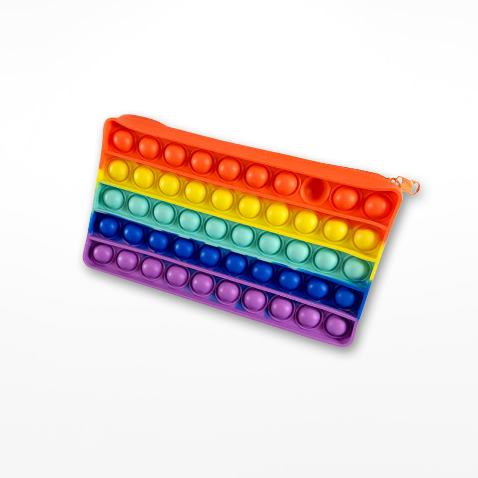 Push Popper Pencil Case - rainbow