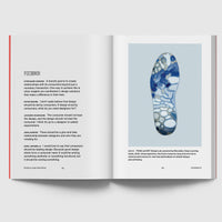 Inside page of Sneakers catalogue featuring blue chemical insole designed by PUMA and MIT design lab.