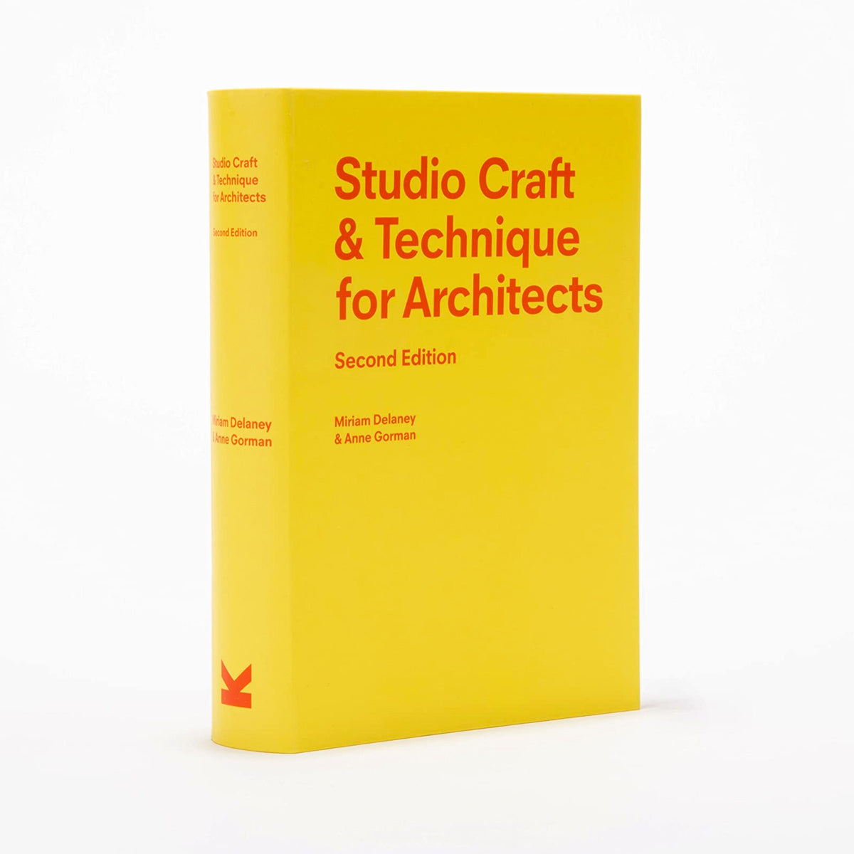 Front cover of Studio Craft & Technique for Architects with title in red font against a yellow background. 