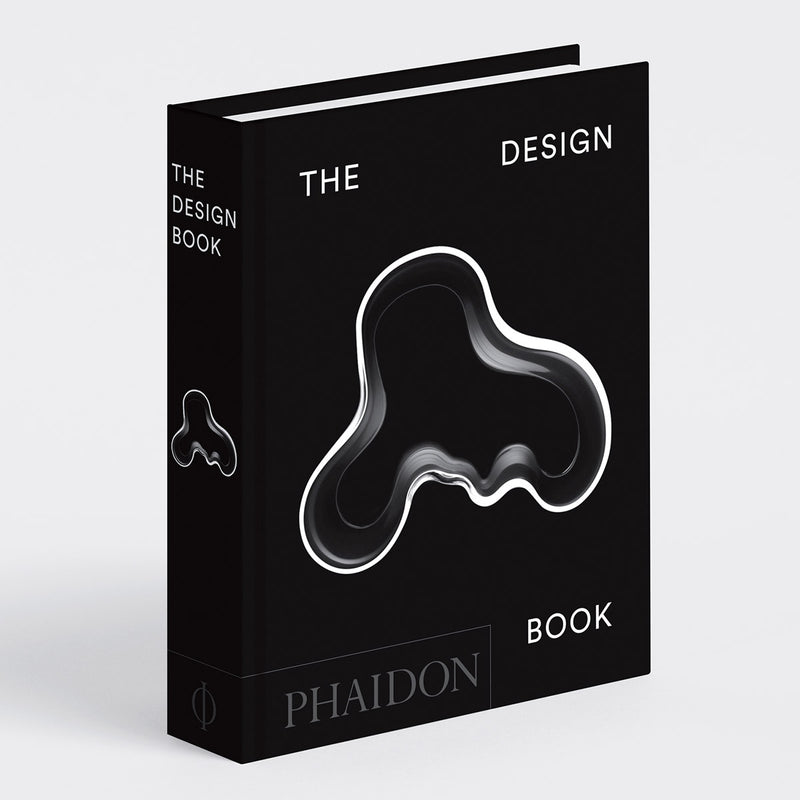 Black book cover titled 'The Design Book' in white text with abstract image