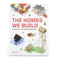 White The Homes We Build book cover with cartoon houses. 