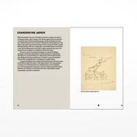 Grey and white pages with black text and brown photo on a white background