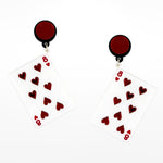 Play Your Cards Right White Earrings